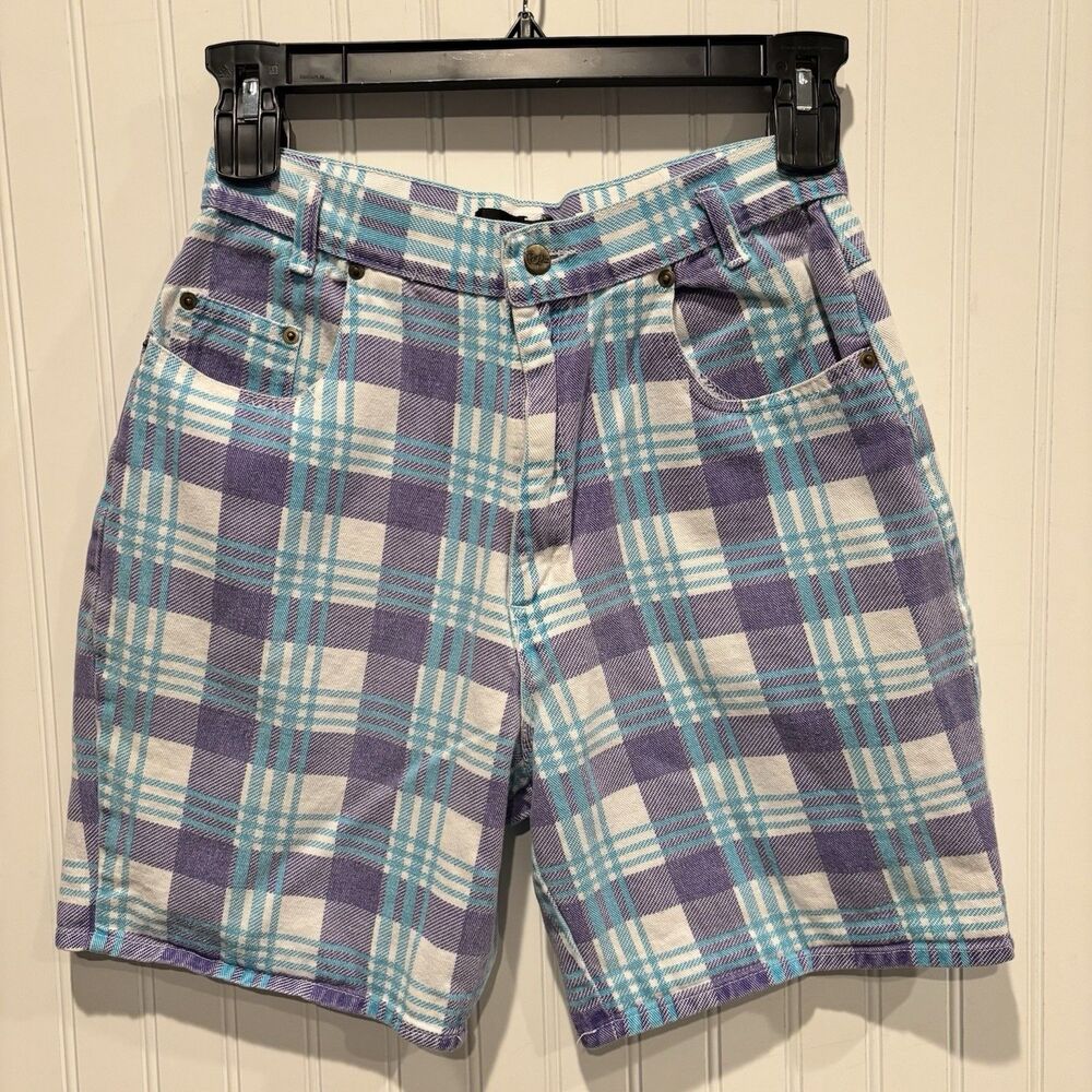 Pasta Vintage 90s Plaid Cotton Shorts Junior Women’s Size 11 Retro Y2K